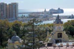 Blick zum Hafen Málagas