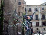 Einer der vielen Straßenkünstler in Barcelona