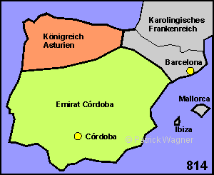 Die iberische Halbinsel zur Blütezeit des Frankenreiches im Jahre 814