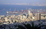 Blick zum Hafen von Haifa