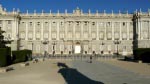 Sicht auf den Palacio Real am frühen Morgen