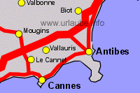 Carte d'Antibes et environs