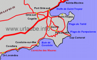 La ligne de la côte au sud-ouest de Saint-Tropez