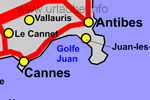 Der Golfe Juan zwischen Antibes und Cannes