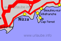 Karte von Nizza und Umgebung
