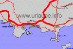 Karte von Toulon und Umgebung